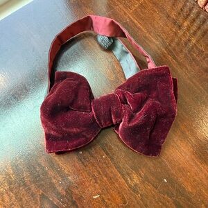 Lanvin Velvet Maroon Bow Tie